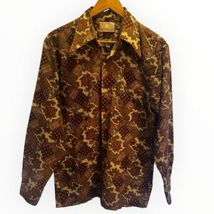 KINGS ROAD Sears The Men's Store Vintage Disco 70’s 80’s Buttond Down Shirt M
